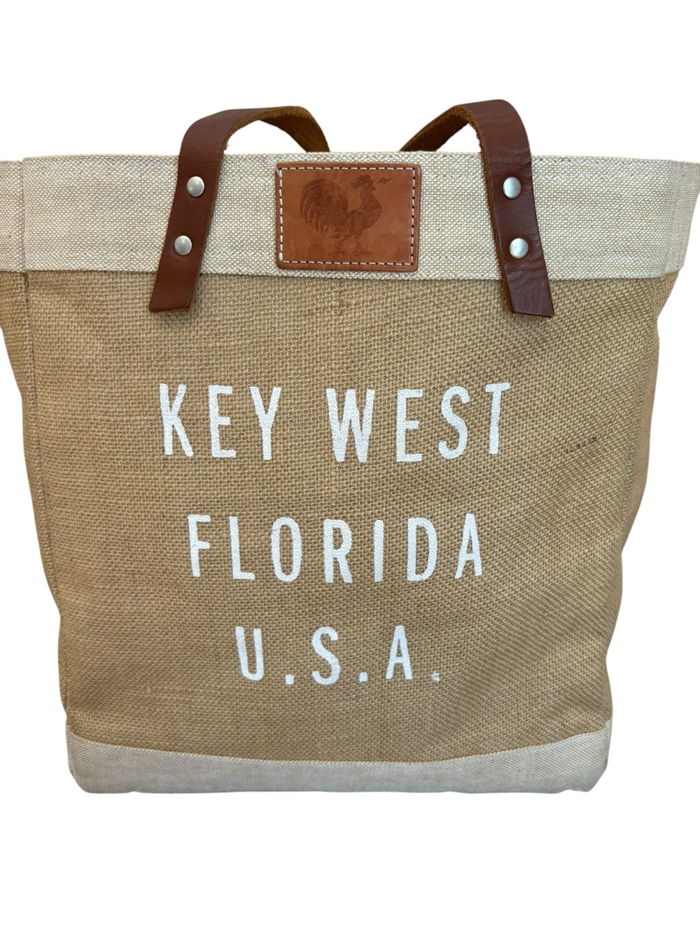 Apolis Global Citizen Key West Florida Tote Bag with Leather Handles